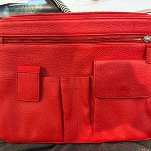 Levenger Red Leather Business Clutch